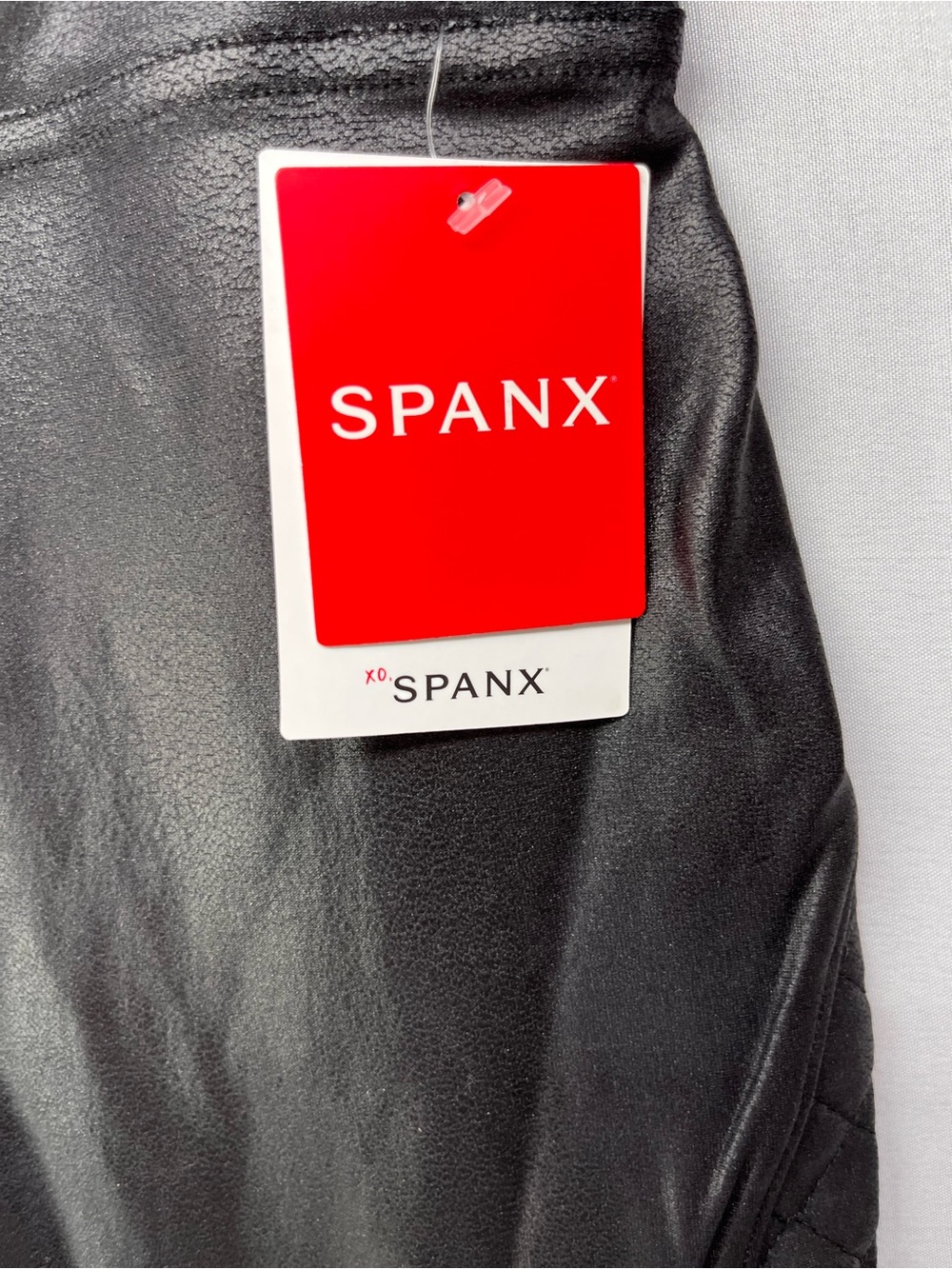 SPANX Black Quilted Faux-Leather Girls' Leggings - Picture 3 of 10